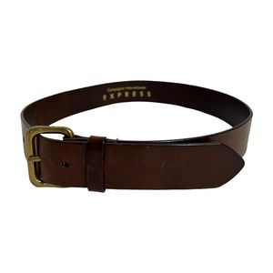 Express Compagnie Internationale Men’s Distressed Vintage Brown Leather Belt